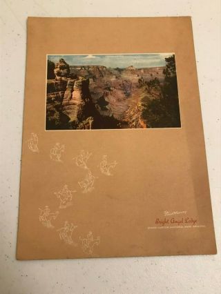Vintage 1949 Bright Angel Lodge Grand Canyon National Park Restaurant Menu Paper