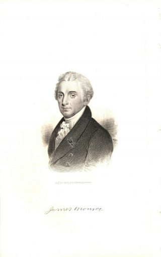 JAMES MONROE President AUTOGRAPHED Land Grant September 1821 ALABAMA,  ENGRAVING 2