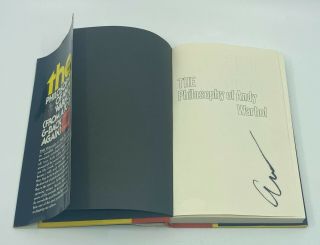 Andy Warhol Signed The Philosophy Of.  Hardcover Book Autographed Jsa Loa