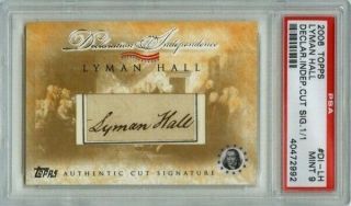 Declaration Of Independence Signer Lyman Hall Cut Signature - Psa