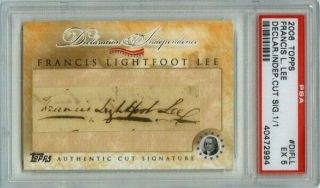 Declaration Of Independence Signer Francis Lightfoot Lee Cut Signature - Psa
