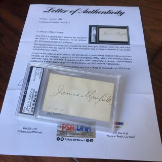 James A.  Garfield Autograph Card As President Hand Signed Psa/dna Slabbed