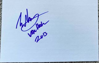 Eddie Van Halen Signed In - Person 4x6 Index Card - - Proof Photo From Meeting
