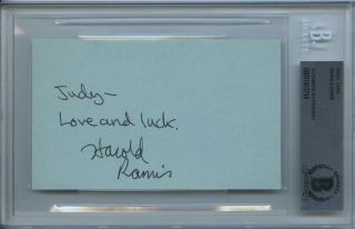 Harold Ramis Signed Index Ghostbusters Stripes Rare Encapsulated Beckett Bas