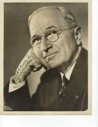 President Harry Truman Signed Black & White Photo 8 " X 10 ",