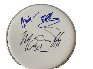Van Halen Eddie Alex Sammy Hagar Michael Anthony Signed Autograph Drumhead W/coa