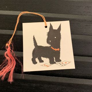 Vintage Black Scottie Dog Scottish Terrier Tally Card Cards