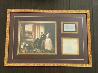Queen Victoria & Prince Albert Signed Autographed Card And Seal Buckingham