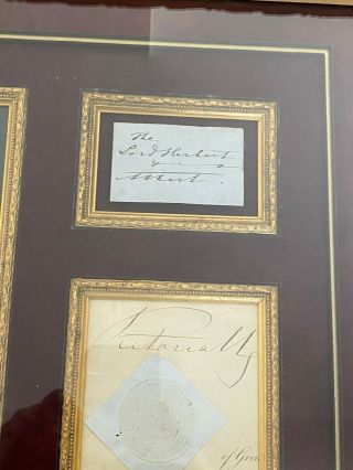QUEEN VICTORIA & PRINCE ALBERT SIGNED AUTOGRAPHED CARD AND SEAL BUCKINGHAM 3