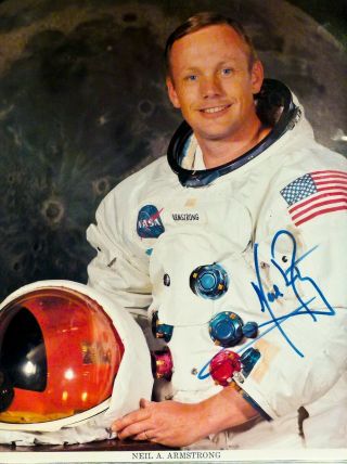 Astronaut Neil Armstrong Autographed Official Nasa Apollo 11 Mission Photograph