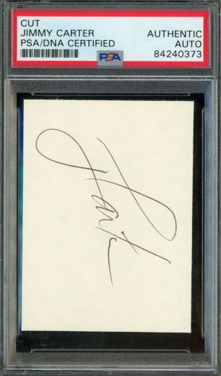 President Jimmy Carter Signed Cut Autographed Psa/dna Auto