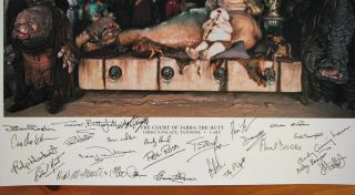 Jabba Cast Autograph Star Wars Signed Photo 16x20 Bauersfeld Cunningham Jedi 2