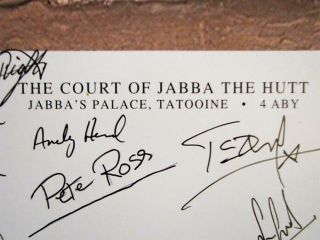 Jabba Cast Autograph Star Wars Signed Photo 16x20 Bauersfeld Cunningham Jedi 3