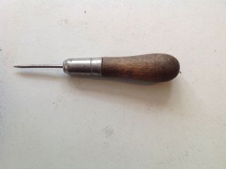 Vintage Awl Type Wood Handle Tool Mfg.  By Lutz File And Tool Co.  Usa