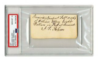 William Ellery Signer Declaration Of Indpendence Autograph Slabbed  10