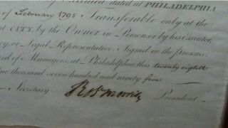 1795 ROBERT MORRIS AUTOGRAPH DOCUMENT SIGNER DECLARATION INDEPENDENCE HAMILTON 3