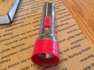 Eveready Silver And Red Vintage Flashlight Union Carbide Usa Made