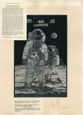 Nasa Astronaut Neil Armstrong Apollo 11 First On Moon Signed Foil Etch