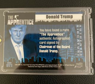 2005 Comic Images The Apprentice Donald Trump Auto Signed Trading Card DT1 rare 2
