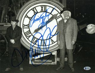 Michael J.  Fox & Christopher Lloyd Signed Back To The Future 11x14 Photo Bas 2