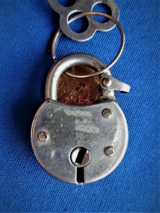 Vintage Antique Miniature - Eagle Treasure Jewerly Chest Dogs Padlock Lock W Key