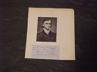 1800s Confederate General Henry A Wise Autograph Signed Cut Virginia Governor