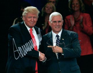 Donald Trump Mike Pence Signed 8x10 Photo Picture Autographed With