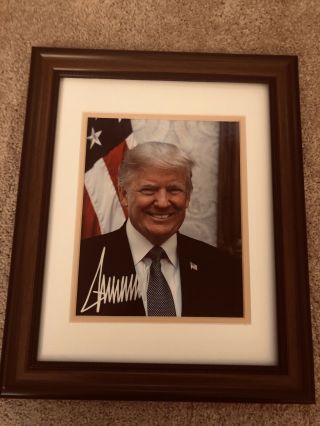President Donald J Trump Signed 8x10 Photo Framed In 11x14