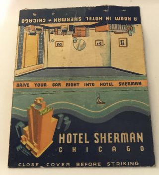 Old Matchbook Cover Hotel Sherman Chicago The College Inn