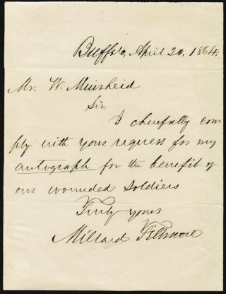 Millard Fillmore - Autograph Letter Signed 04/20/1864