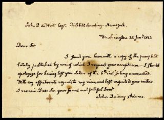 John Quincy Adams - Autograph Letter Signed 01/25/1823