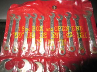 VINTAGE 18 PIECE BOX & OPEN END WRENCH SET MADE IN JAPAN 2