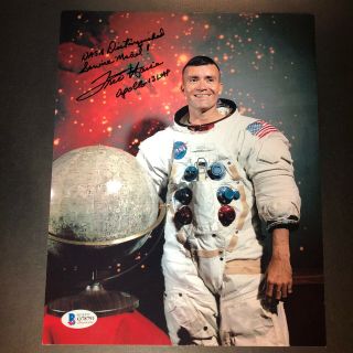 Fred Haise Signed Autographed 8x10 Photo Beckett Bas Apollo 13 Nasa Astronaut In