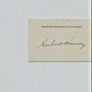 Herbert Hoover - Signature On Business Card Jsa Letter Of Authenticity