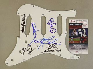 Woodstock 1969 Signed Autograph Auto Strat Guitar Pickguard X6 Artists Jsa