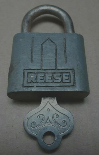 Vintage Reese Pad Lock With Key - Made In Usa