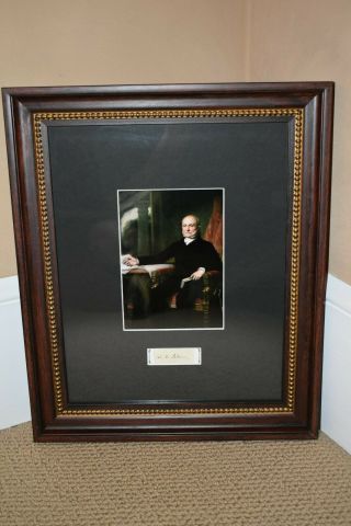 Authentic Signed Framed President John Quincy Adams Autograph