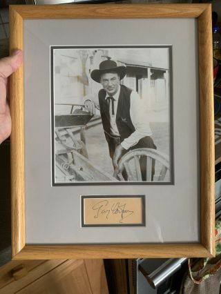 Gary Cooper - Autograph Hand Signed Cut Signature With 8x10 Actor Westerns Tv