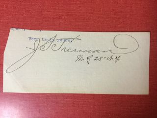 27th U.  S.  Vice President James S.  Sherman Autograph - William Taft York Gop