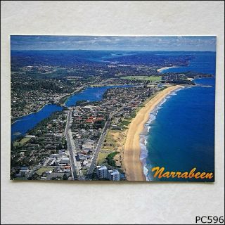 Narrabeen Beach With Pittwater Road And Lakes Postcard (p596)