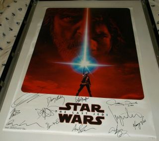 Star Wars The Last Jedi Autograph Movie Poster Signed Driver Ridley Boyega,  9