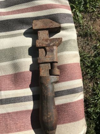 Antique 8 Inch Adjustable/monkey Wrench