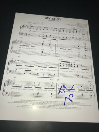Lin Manuel Miranda Signed Autograph Sheet Music My Shot Hamilton In Person D