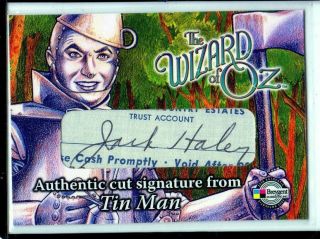 2006 Breygent Wizard Of Oz Jack Haley " Tin Man " Died June 6 1979 " Autograph Auto