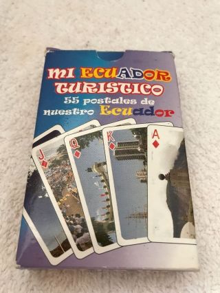 Mi Ecuador Turistico Deck Of Playing Cards 55 Color Postcard Style Cards