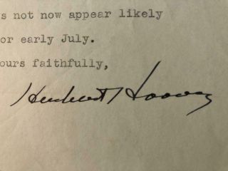 President Herbert Hoover - Typed Letter Signed 03/24/45 Us President Autograph