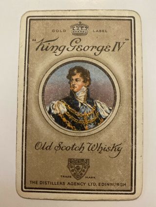King George Iv Old Scotch Whisky Single Swap Playing Card - Vintage