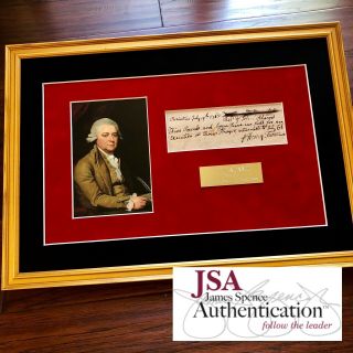 John Adams Jsa Scarce Autograph Handwritten Note Signed 2nd President