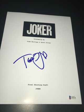 Todd Phillips Signed Autograph Joker Movie Script Joaquin Phoenix Beckett E