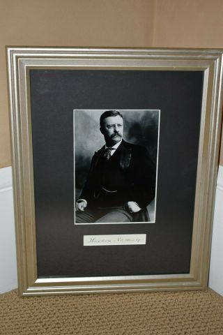 Authentic Signed Framed President Theodore Teddy Roosevelt Autograph